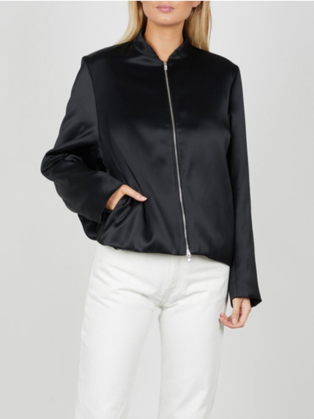 Toteme Satin Track Bomber Jacket (size 32, equivalent to US 0 or 2)